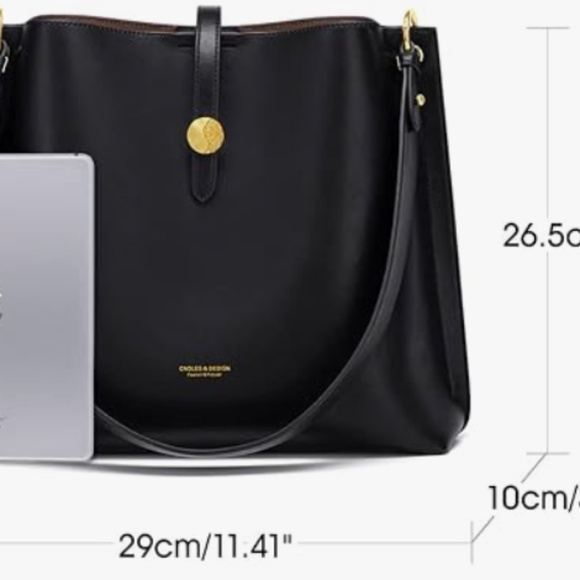 Genuine Leather Designer Tote - Picture 5 of 6